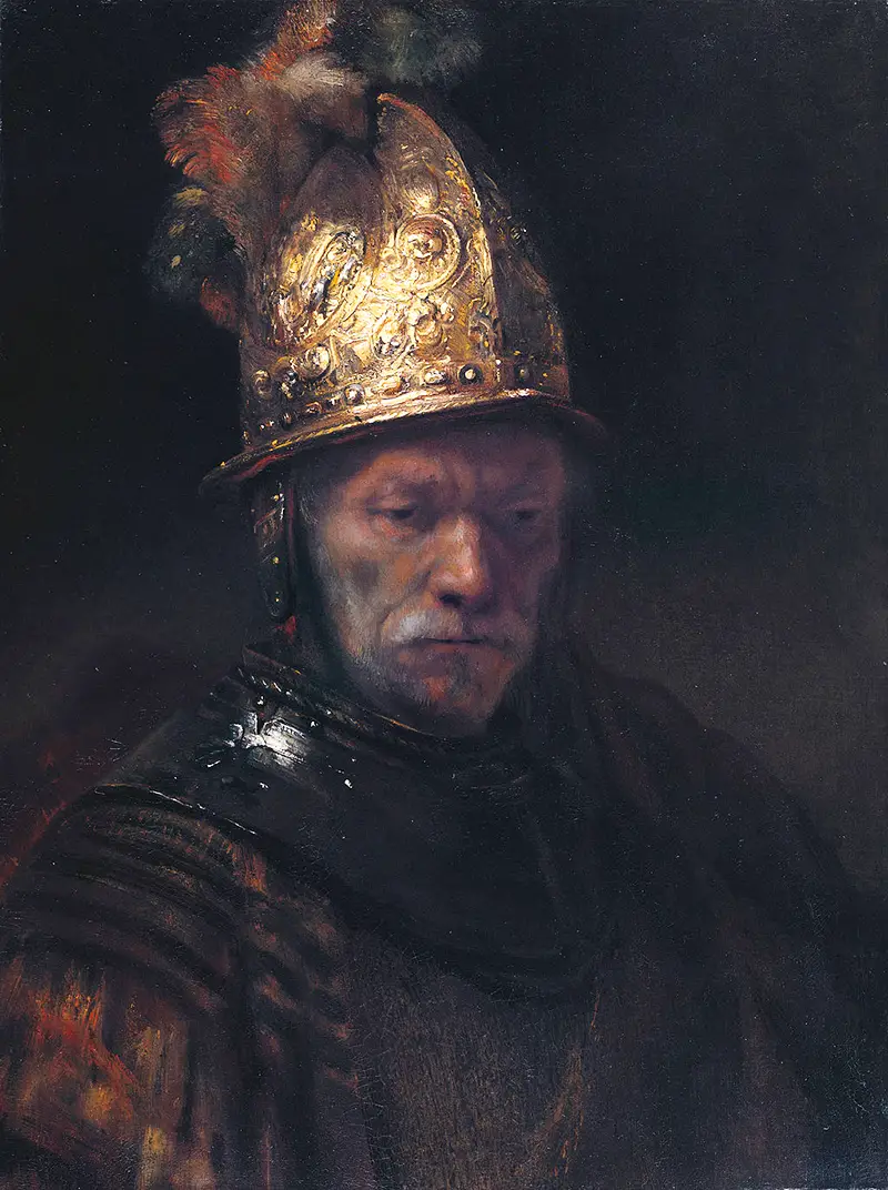 Man with Helmet in Detail Rembrandt